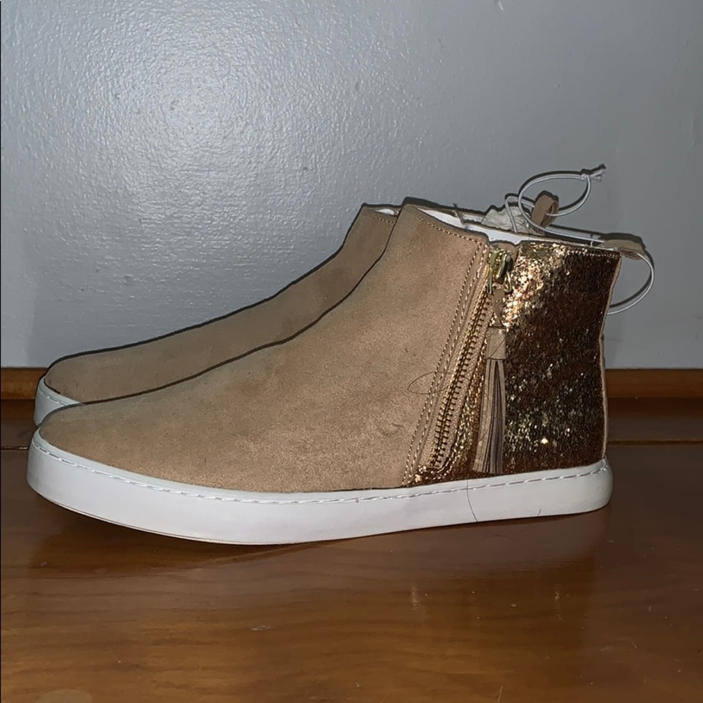 Kids zip up glitter sneakers